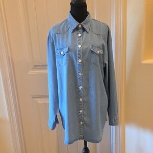 Soft Surroundings Denim Shirt, Size L